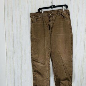 Men's Dickies Relaxed Fit Straight Leg Dungaree Brown Jeans W 40 L 30